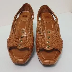 Frye Shoes Frye Lola Studded Sling Wedge Huarache Poshmark